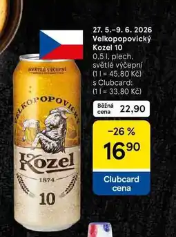 Tesco Velkopopovický Kozel 10, 0.5 l, plech nabídka
