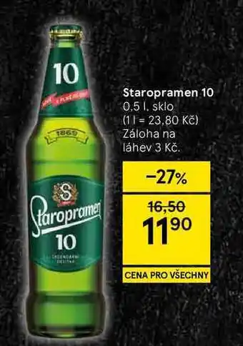 Tesco Staropramen 10, 0,5 l, sklo nabídka