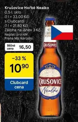Tesco Krušovice Hořké Nealko nabídka