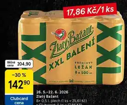Tesco Zlatý Bažant, 8x 0.5 l, plech nabídka