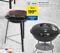 Tesco Mini gril kulatý, průměr grilovací plochy 26,5 cm. celkové rozměry 42 x 30 x 45,5 cm nabídka