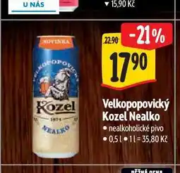 Albert Velkopopovický Kozel Nealko nabídka