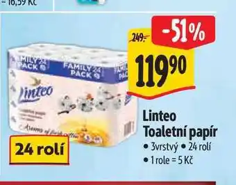 Albert Linteo Toaletní papír 3vrstvý 24 rolí nabídka