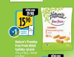Albert Nature's Promise Free From Müsli tyčinky sýrové nabídka