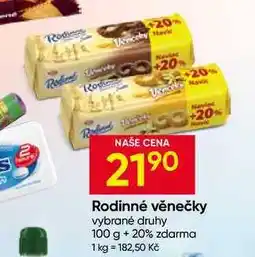 Hruška Rodinné věnečky vybrané druhy 100 g +20% zdarma nabídka
