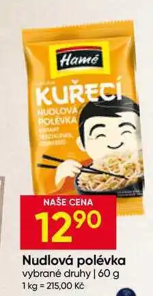 Hruška Hamé Nudlová polévka vybrané druhy nabídka