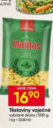 Hruška Malitas Těstoviny vaječné vybrané druhy nabídka