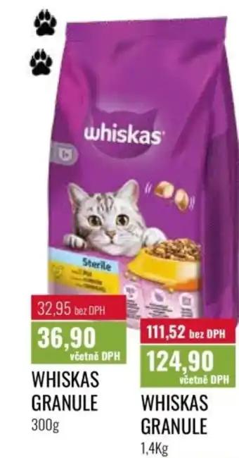 Ratio Whiskas granule nabídka