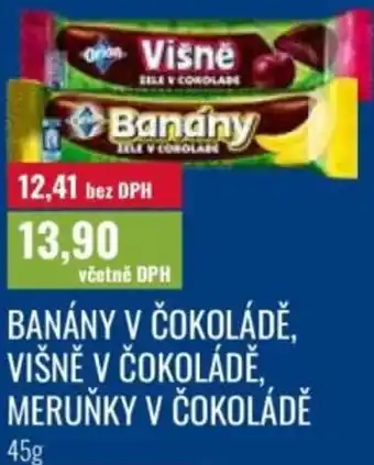 Ratio Banány v čokoládě. višně v čokoládě, meruňky v čokoládě nabídka