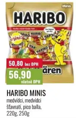 Ratio HARIBO minis medvídci, medvídci šťavnati, pico balla nabídka