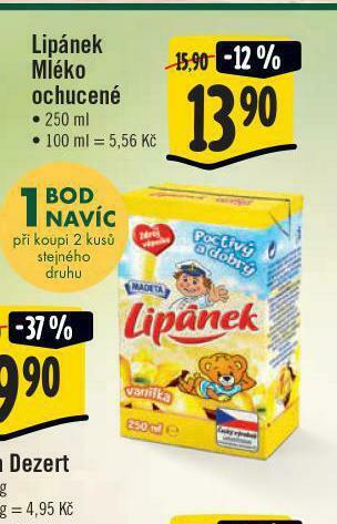 Jip Lipánek mléko ochucené nabídka