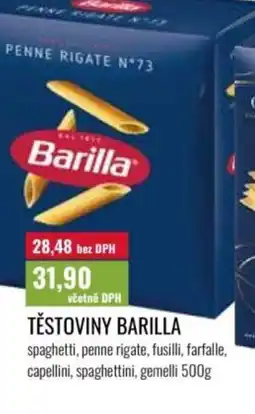 Ratio Těstoviny Barilla nabídka