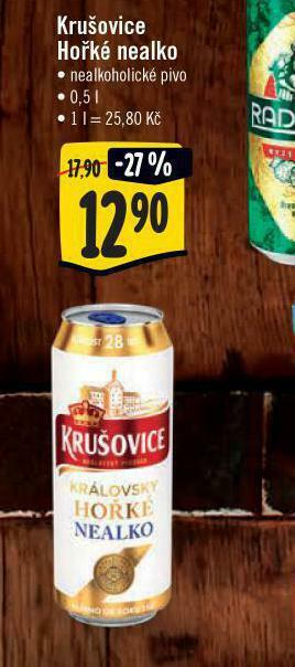 Jip Krušovice královské hořké nealko nabídka