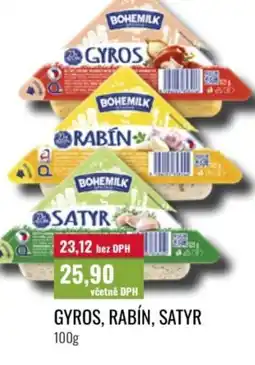 Ratio Bohemilk Gyros, rabín, satyr nabídka