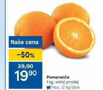 Tesco Pomeranče nabídka
