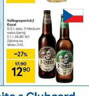 Tesco Pivo velkopopovický kozel nabídka
