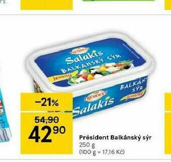 Tesco Président balkánský sýr nabídka