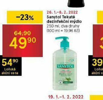 Tesco Sanytol dezinfekční mýdlo nabídka