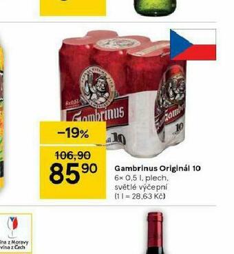 Tesco Pivo gambrinus originál nabídka