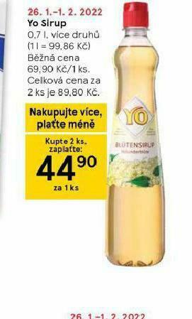 Tesco Yo sirup nabídka