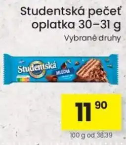 Kubík potraviny Studentská pečeť oplatka nabídka