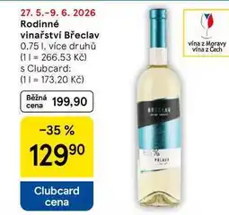 Tesco Rodinné vinařství Břeclav, 0.75 l, více druhů nabídka