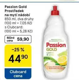 Tesco Passion Gold Prostředek na mytí nádobí, 850 ml, dva druhy nabídka