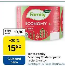 Tesco Tento Family Economy Toaletní papír, 1 role, 2 vrstvy nabídka
