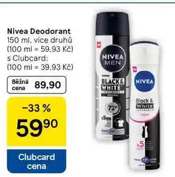 Tesco Nivea Deodorant, 150 ml, více druhů nabídka