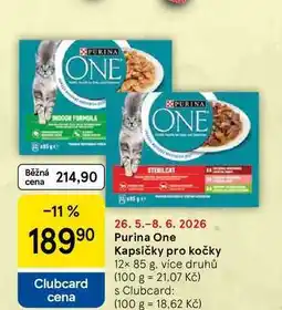 Tesco Purina One Kapsičky pro kočky, 12× 85 g, více druhů nabídka