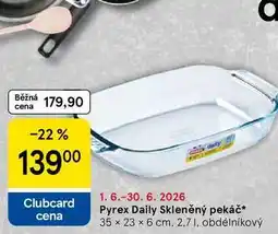 Tesco Pyrex Daily Skleněný pekáč, 35 x 23 x 6 cm. 2,7 1, obdélníkový nabídka
