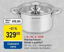 Tesco Florina Falcon Hrnec s poklicí, 20 cm, 3.5 l, nerezavějící ocel. vhodný na indukci nabídka