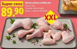 Lidl Kuřecí stehna a křídla mix, cena za nabídka