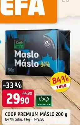 Trefa COOP PREMIUM MÁSLO 200 g 84% tuku nabídka