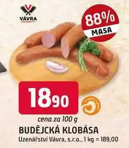 Trefa BUDĚJCKÁ KLOBÁSA nabídka