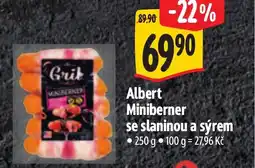 Albert Albert Miniberner se slaninou a sýrem nabídka