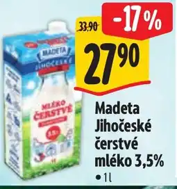 Albert Madeta Jihočeské čerstvé mléko 3,5% nabídka