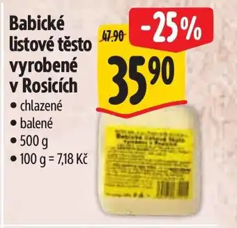 Albert Babické listové těsto vyrobené v Rosicích nabídka