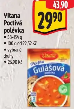 Albert Vitana Poctivá polévka nabídka