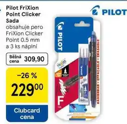 Tesco Pilot Frixion Point Clicker Sada, obsahuje pero Frixion Clicker Point 0.5 mm a 3 ks náplní nabídka