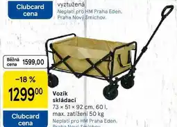 Tesco Vozík skládací 73 x 51 x 92 cm, 60 l, max. zatíženi 50 kg nabídka