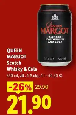 Lidl QUEEN MARGOT Scotch Whisky & Cola, 0,33 nabídka