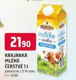 Trefa KRAJANKA MLÉKO ČERSTVÉ 1l polotučné, 1,5% tuku nabídka