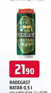 Trefa RADEGAST RATAR 0,5 L pivo světlý ležák nabídka