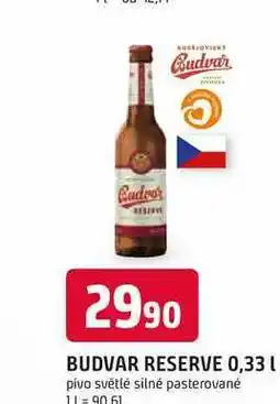 Trefa BUDVAR RESERVE 0,33l pivo světlé silné pasterované nabídka