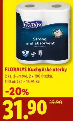 Lidl FLORALYS Kuchyňské utěrky, 2 ks, 3-vrstvé nabídka