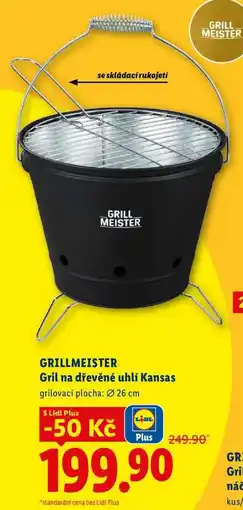 Lidl GRILLMEISTER Gril na dřevěné uhlí Kansas nabídka