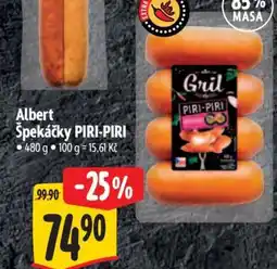 Albert Albert špekáčky PIRI PIRI nabídka