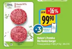 Albert Nature’s Promise Bio Hovězí burger nabídka