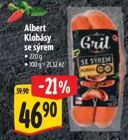 Albert Albert Klobásy se sýrem nabídka